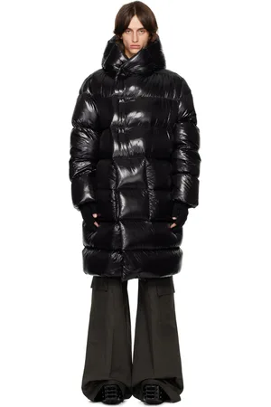 Rick Owens Manteau de superposition noir rembourré en duvet à capuche - Porterville