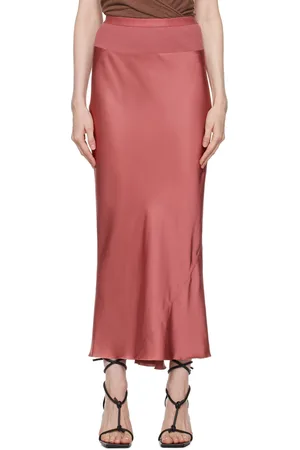 Rick Owens Jupe midi coupée sur le biais rose - Porterville
