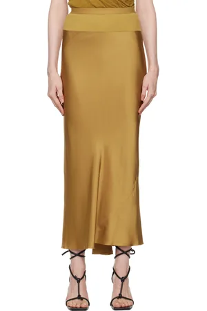 Rick Owens Jupe midi coupée sur le biais brun clair - Porterville