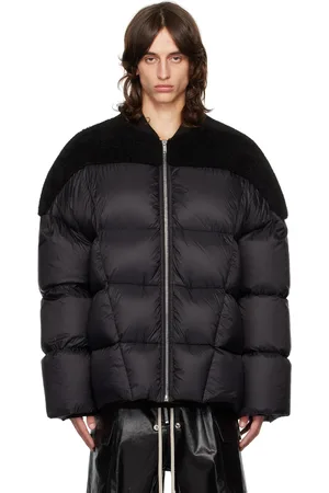 Rick Owens Blouson aviateur noir rembourré en duvet à garniture en peau retournée - Porterville