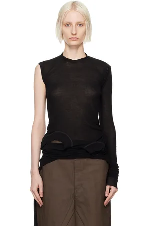 Rick Owens T-shirt écourté à manches longues Banana noir - Porterville