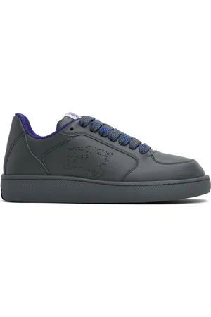 Burberry Baskets Stock gris et bleu en cuir