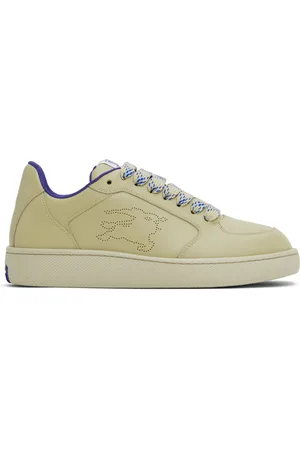 Burberry Baskets Stock beige et bleu en cuir