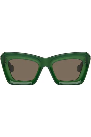 Loewe Lunettes de soleil œil-de-chat biseautées vertes