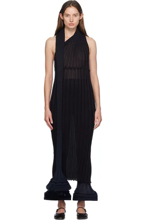 Issey Miyake Robe longue noir et bleu marine - ASAGAO