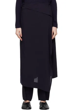 Issey Miyake Pantalon étagé bleu marine