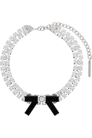 Shushu/Tong Ras-du-cou argenté à zircones cubiques et à boucle caoutchoutée édition YVMIN exclusif à SSENSE