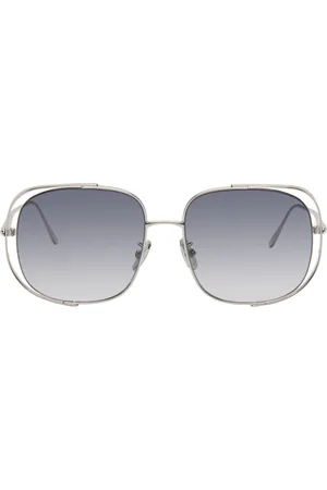 Loewe Lunettes de soleil carrées argentées à découpes