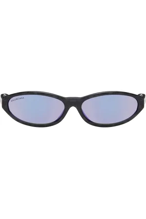 Balenciaga Lunettes de soleil ovales Neo noir et mauve