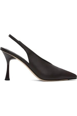 Studio Amelia Chaussures à talon aiguille Razor brunes à bride arrière