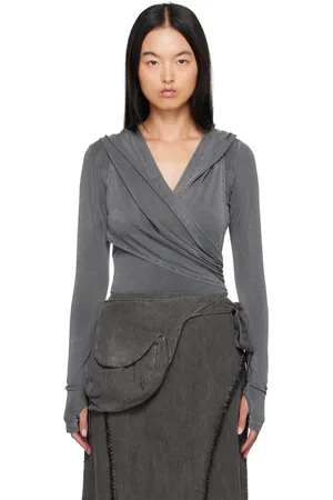 Hyein Seo T-shirt à manches longues gris à capuche