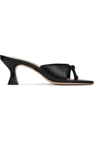 SANDY LIANG Mules 60 noires à bride de style tong exclusives à SSENSE