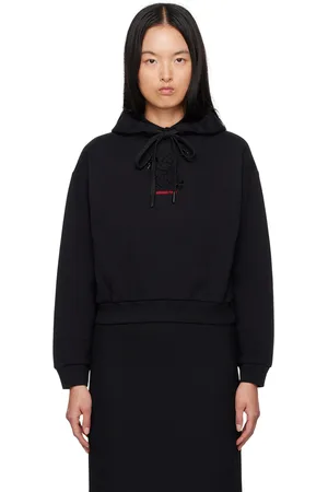 Shushu/Tong Pull à capuche noir à logo brodé