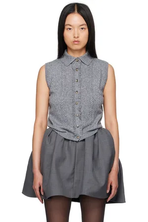 Shushu/Tong Cardigan gris à col classique