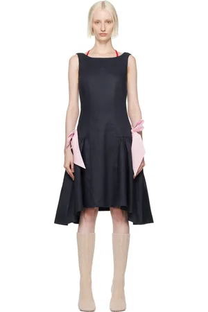 Caro Editions Robe midi Margrethe bleu marine