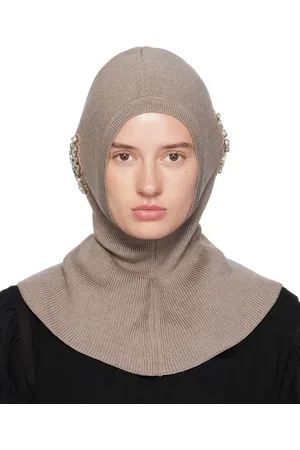 Simone Rocha Passe-montagne gris à ornements facettés et à arrière pointu