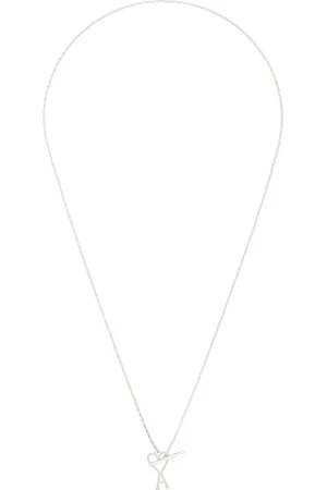 Ami Collier argenté en chaine à ferrure à logo Ami de cœur