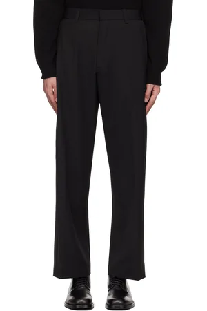 Solid Pantalon noir à plis