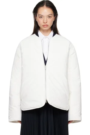 Jil Sander Blouson blanc rembourré en duvet à fentes