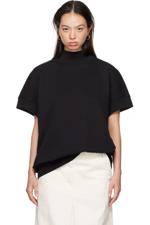DRIES VAN NOTEN Pull molletonné à manches courtes noir