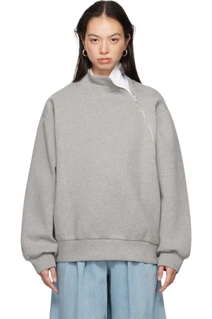 DRIES VAN NOTEN Pull molletonné gris à glissière