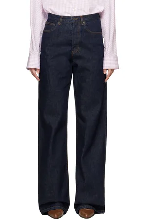 DRIES VAN NOTEN Jean droit bleu marine