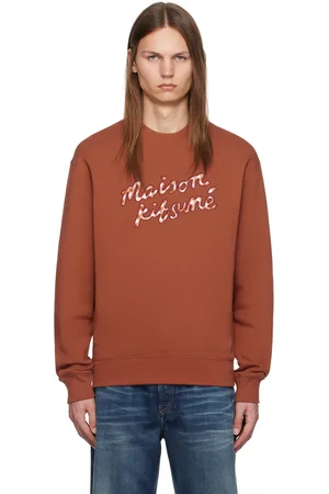 Maison Kitsuné Pull molletonné brun à logo calligraphié à motif guinguan