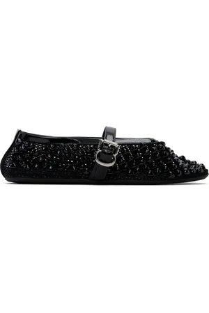 Alaïa Ballerines noires en résille à clous