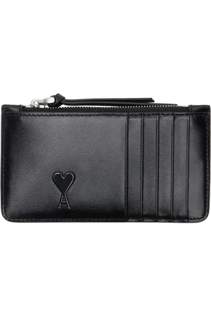 Ami Porte-carte noir à glissière et à logo Ami de cœur