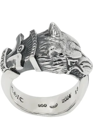 YOHJI YAMAMOTO Bague argentée à ornement de loup