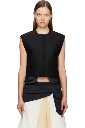 OPEN YY Gilet noir à doublures de poche visibles