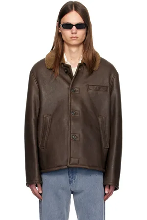 OUR LEGACY Blouson Alaska brun en peau retournée