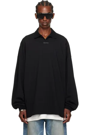 FEAR OF GOD Polo à manches longues noir à écussons à logo