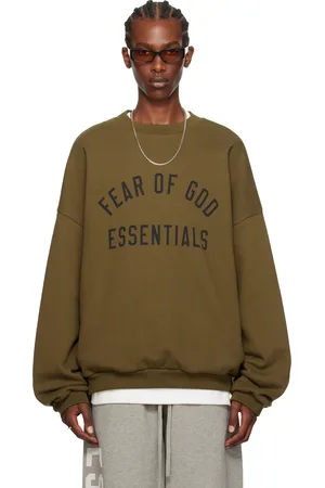 FEAR OF GOD Pull molletonné kaki à col ras du cou