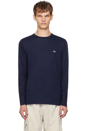 Lacoste T-shirt bleu marine à col ras du cou