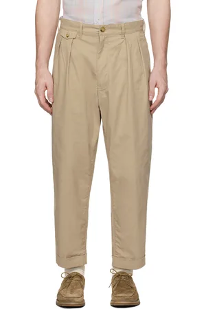 Beams Pantalon chino beige à plis
