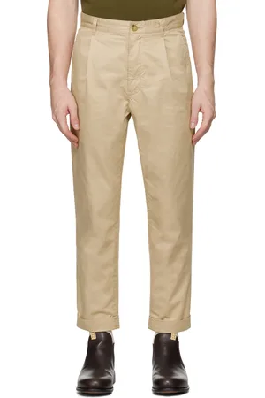 Beams Pantalon beige à plis