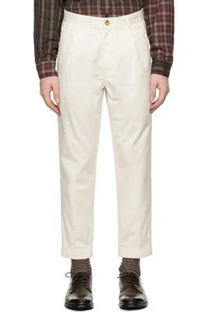 Beams Pantalon blanc à plis