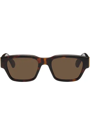 Ami Lunettes de soleil brunes à logos Ami de cœur
