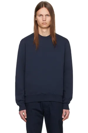 Ami Pull molletonné bleu marine à logo Ami de cœur