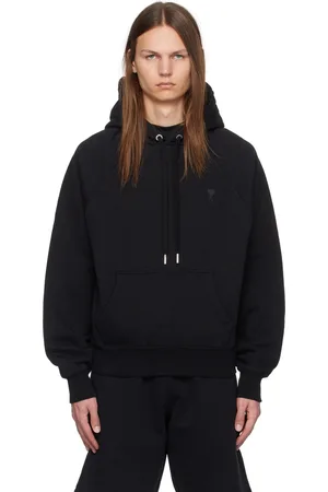 Ami Pull à capuche noir à logo Ami de cœur