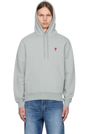 Ami Pull à capuche bleu à logo Ami de cœur