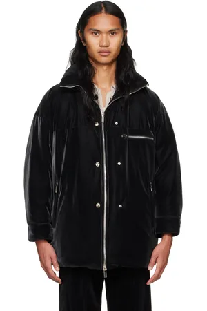 SYSTEM Blouson matelassé noir rembourré en duvet à effet velouté