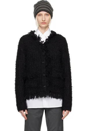 OPEN YY Cardigan noir à col en Y