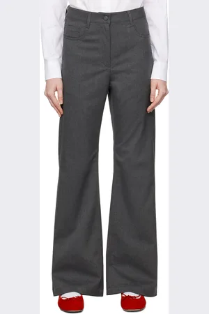 OPEN YY Pantalon décontracté et évasé gris