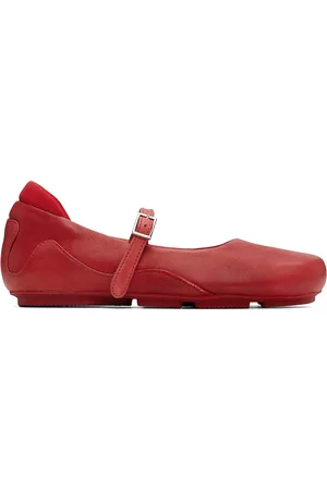 ECKHAUS LATTA Ballerines de style Charles IX rouges à semelle crantée