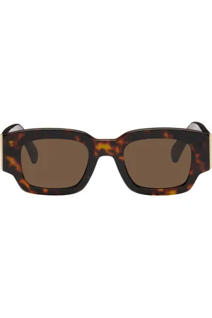 Ami Lunettes de soleil brunes à logos Ami de cœur