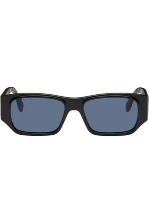 Fendi Lunettes de soleil carrées noires à ferrures FF