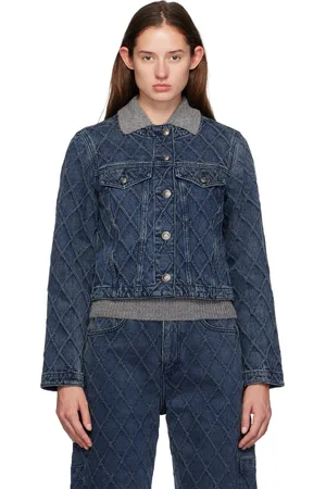 RAG&BONE Blouson matelassé Cora bleu en denim