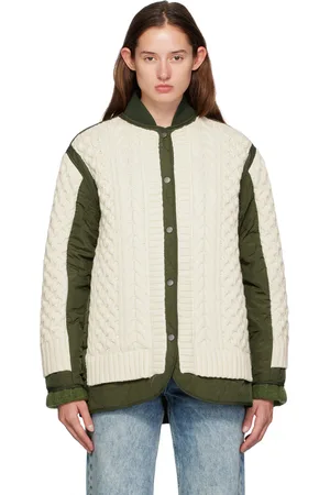 RAG&BONE Blouson Winnie vert et blanc cassé